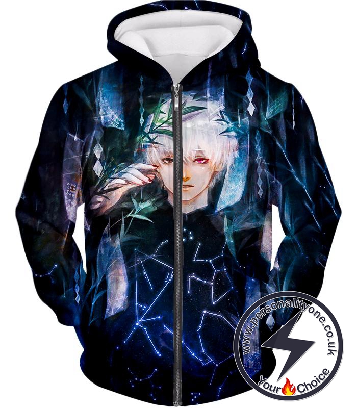 Tokyo Ghoul Awesome Tokyo Ghoul Promo Ken Kaneki Cool Graphic Printed Zip Up Hoodie